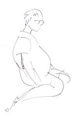 sitting man