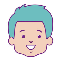 cute and little boy head vector illustration design