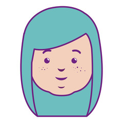 cute and little girl head vector illustration design