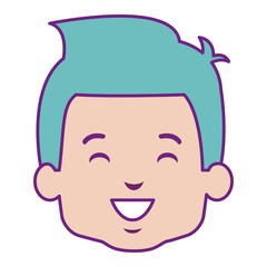 cute and little boy head vector illustration design