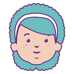 cute and little girl head vector illustration design