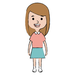 cute and little girl vector illustration design