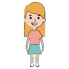 cute and little girl vector illustration design