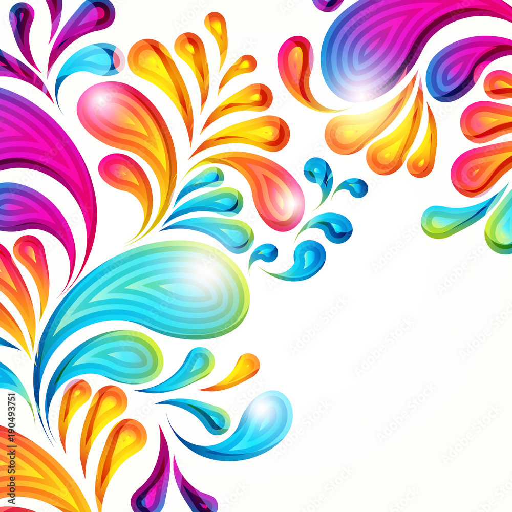 Poster Abstract vector colorful arc-drop background. Color graphic elements. Modern design illustration.