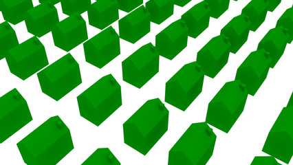 a residence of ecological houses - 3D Illustration