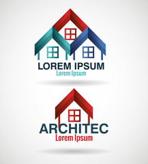 architect emblem business icon vector illustration design