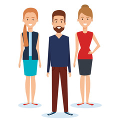 group of people avatars characters vector illustration design