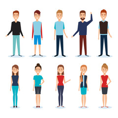 group of people avatars characters vector illustration design