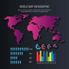 world planet infographic icons vector illustration design