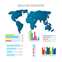 world planet infographic icons vector illustration design