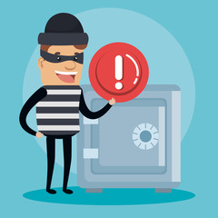 Theft identity avatar character vector illustration design