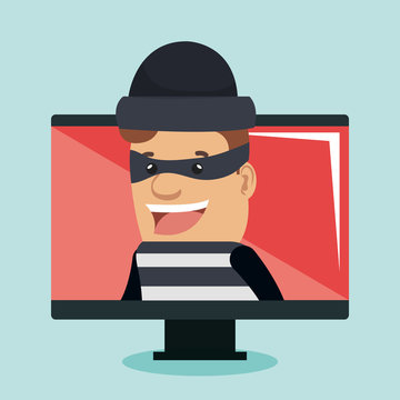 Theft identity avatar character vector illustration design