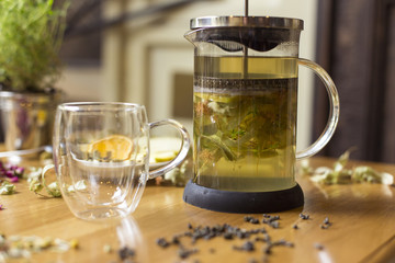 Lime tea with decoration