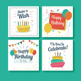 Set of Birthday Greeting Cards