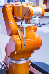 robotic machine tool in industrial manufacture factory,Smart factory industry 4.0 concept.