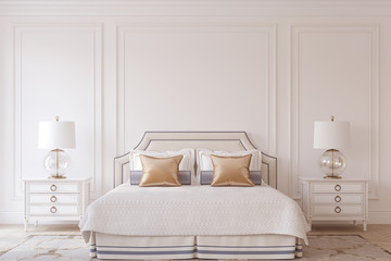 Bedroom interior. 3d render.