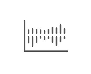 Column chart line icon. Financial graph sign. Stock exchange symbol. Business investment. Quality design element. Editable stroke. Vector