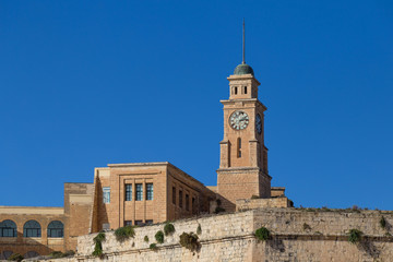Fototapeta na wymiar St. Michael Bastion in the city of Isla, three cities near Valletta, capital city of Malta. Popular touristic destination 