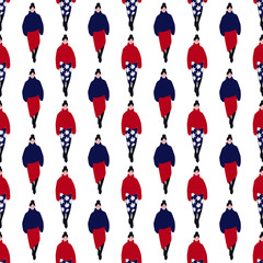 Fototapeta premium Women runway seamless vector pattern.