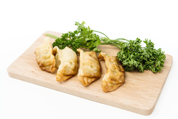 Chinese food Fried dumplings on plate