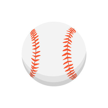 Vector cartoon colorful baseball ball isolated illustration.