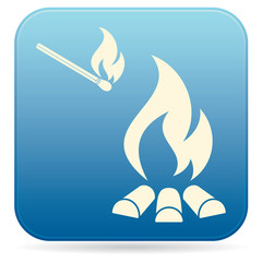 Obraz premium Campfire silhouette icon