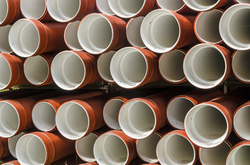 Stacked polypropylene pipes for sewage