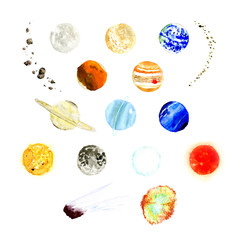 Gestirne im Universum Aquarell © Martina Nowak