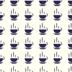 Coffee vector illustration on a seamless pattern background