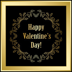 Fototapeta na wymiar gold and black vector background - happy valentines day