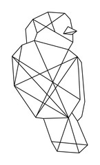 Fototapeta premium Grafika liniowa geometryczny ptak - styl Low poly - rysunek zwierząt