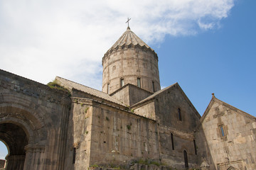 Obraz premium The St. Pogos-Petros Cathedral (St. Paul and Peter's Apostles) is the largest building of the Tatev Monastery Complex. It was erected in 895 year. Armenian Apostolic Church.