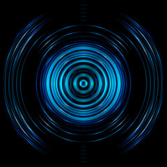 blue abstract form and black background