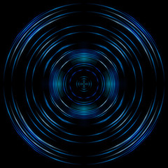 blue abstract form and black background