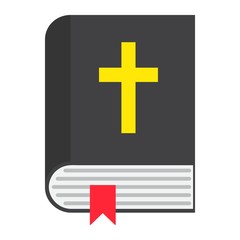 Fototapeta premium Bible flat icon, easter and holiday, book sign vector graphics, a colorful solid pattern on a white background, eps 10.