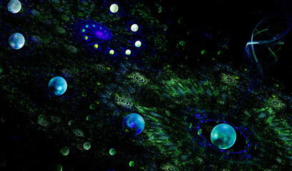 3D surreal illustration. Sacred geometry. Mysterious psychedelic relaxation pattern. Fractal abstract texture. Digital artwork graphic astrology magic