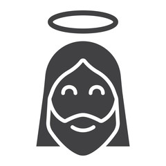 Jesus glyph icon, easter and holiday, christ sign vector graphics, a solid pattern on a white background, eps 10.