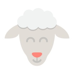 Sheep flat icon, easter and holiday, lamb sign vector graphics, a colorful solid pattern on a white background, eps 10.