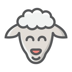 Sheep filled outline icon, easter and holiday, lamb sign vector graphics, a colorful line pattern on a white background, eps 10.
