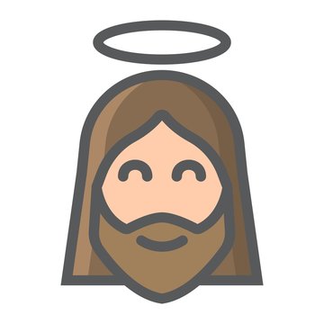 Jesus filled outline icon, easter and holiday, christ sign vector graphics, a colorful line pattern on a white background, eps 10.