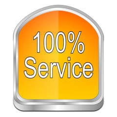 100% Service button - 3D illustration