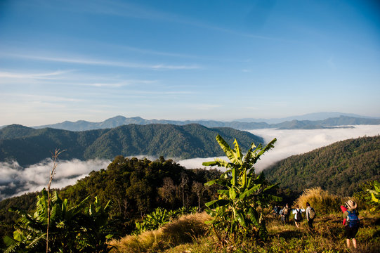 Panorama al villaggio Lahu, Chiang rai, Thailandia