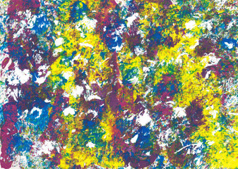 Obraz na płótnie Canvas Abstract splodges of boldly coloured acrylic paint