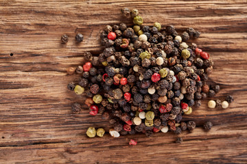 Mixed peppercorns. Dry mix peppercorns