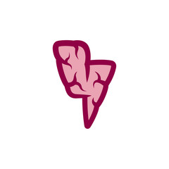 Brainstorm icon. Flash and brain idea concept illustration.