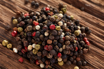 Mixed peppercorns. Dry mix peppercorns