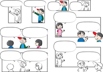 kids with speech bubble background