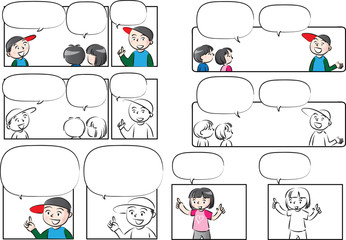 kids with speech bubble background