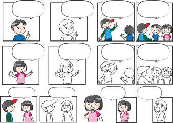 kids with speech bubble background