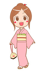 着物を着た女の子